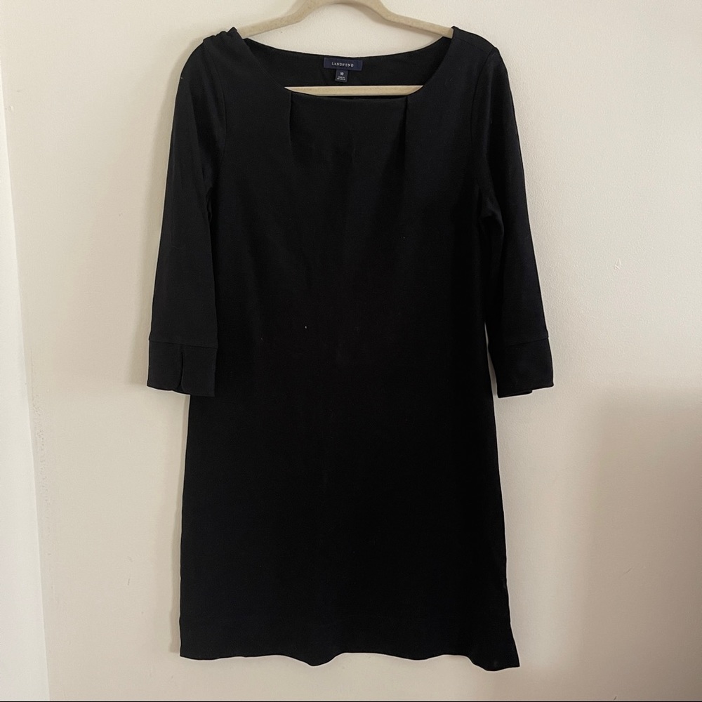 Lands' End Black Shift Dress Size 10